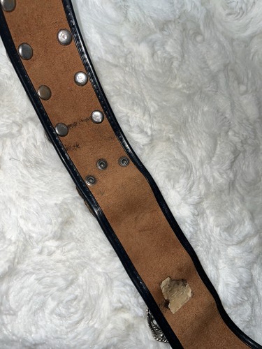 VTG ARGENTINA Black Leather Gaucho Cowboy Belt w/ Silver Coins 32” Saddle RTF! - Picture 15 of 17
