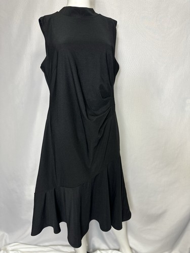 SL FASHIONS NEW YORK NWT BLACK SIZE 16 SLEEVELESS DRESS - Picture 4 of 5