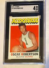 1971-72 Topps Oscar Robertson #1 Milwaukee Bucks Graded SGC 4 VG-EX