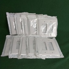 Leviton 80409 White 2 switch Gang Wall plate Faceplate Lights Fan QTY 10 pack