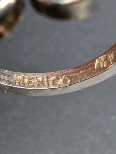 Vintage Mid Century Mexico 925 Sterling Silver Abstract Ring Size 5 MVL - Picture 7 of 13