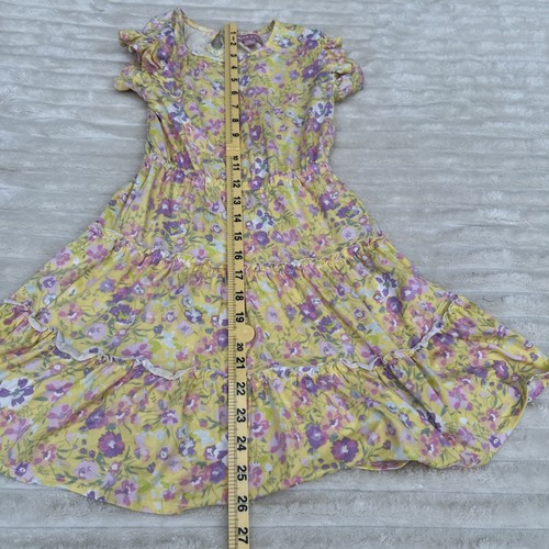BCBG Girls Yellow Floral Short Sleeves Dress Size Small (7/8) Polyester - Picture 4 of 7