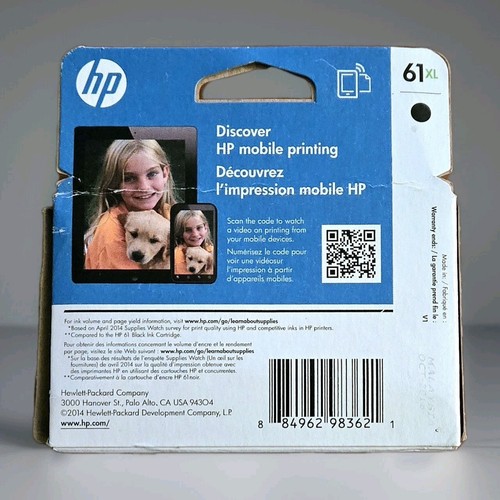 HP 61XL High Yield Black Original Ink Cartridge Sealed CH563WN#14 2014 - Bild 4 von 6