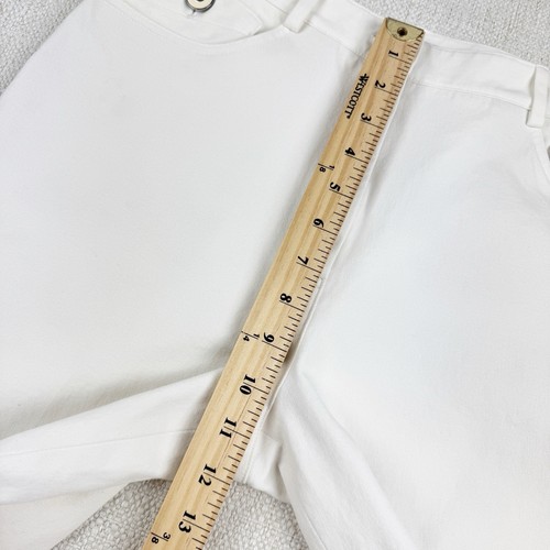 ST. JOHN SPORT Jean Womens Size 6 Cropped Cuffed White Ivory Denim Stretch Pants - Picture 8 of 11