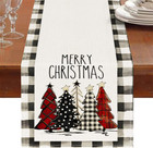 Christmas Table Runner Merry Christmas White Black Table Runner Plaid Table Runn