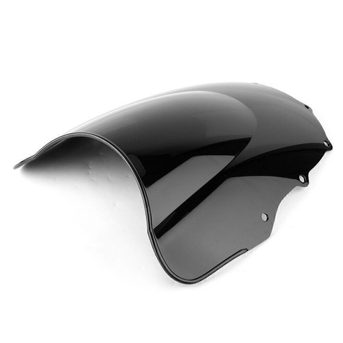 Black Windshield Windscreen Double Bubble For KAWASAKI ZZR400 ZZR600 1993-04 - Picture 5 of 7