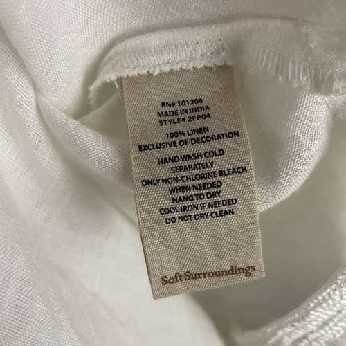 Soft Surroundings Womens M White Desert 100% Linen Tunic Blouse - Picture 6 of 7