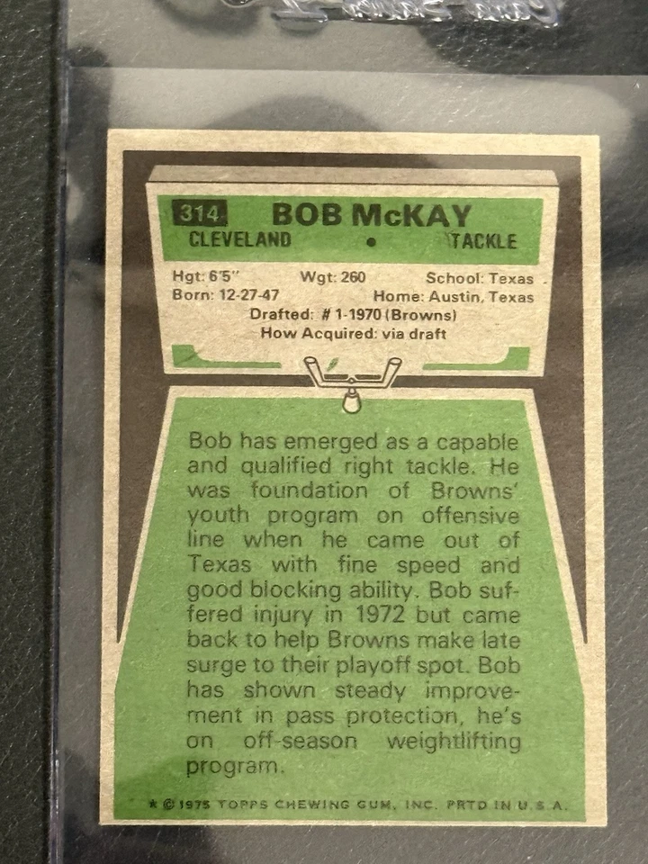 1975 Topps - #314 Bob McKay - Image 2 of 2