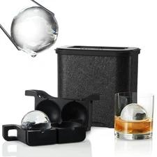Berlinzo Clear Ice Ball Maker Mold - 2 Large 2.4-inch Crystal Clear Ice Balls