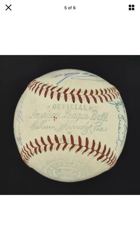 BEAUTIFUL 1957 AMERICAN LEAGUE ALL STAR AUTOGRAPHED OAL BASEBALL MANTLE JSA AUTH - Bild 5 von 6