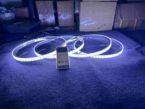 Cold White 15.5" Triple Row Treble Rolls Wheel Rims Lights x4PCS Off-Road Tire - Imagen 3 de 21