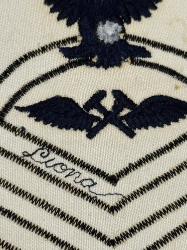 Early WW2 USN Aviation Metal Smith Chief Petty Officer Rate White Twill Patch - Picture 11 of 12