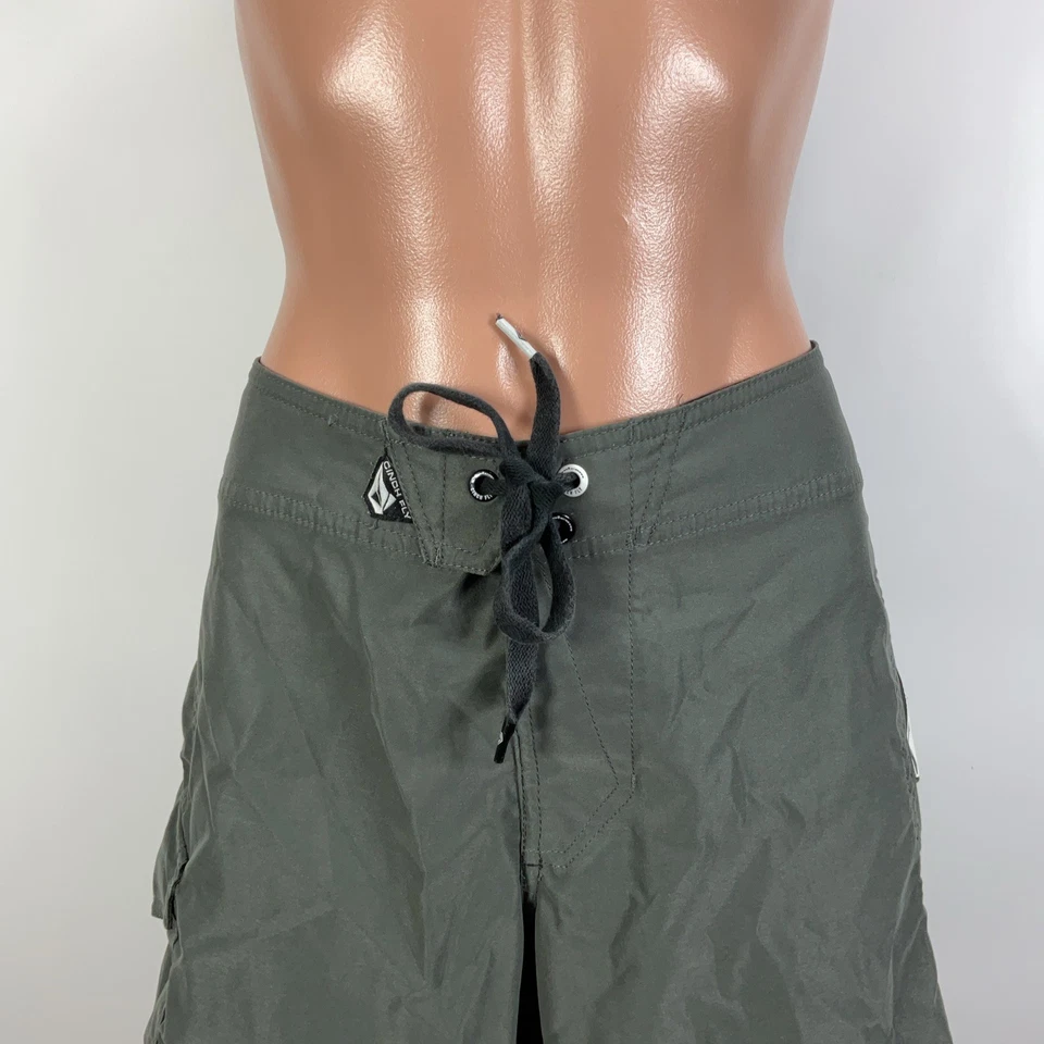 Volcom Shorts Mens 28 Boardies Gray Vintage V2S 2 Way Stretch Surf Y2k 90s - Image 3 of 4