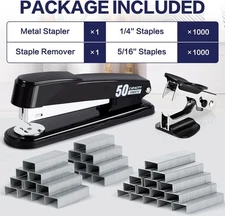 Heavy Duty Stapler 50 Sheet Capacity With 2000 Staples and Manual Staple Remover