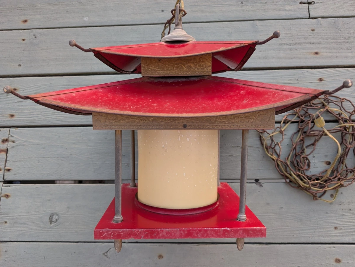Red Hanging Lamp In Collectible Ceiling Light Fixtures for sale | eBay