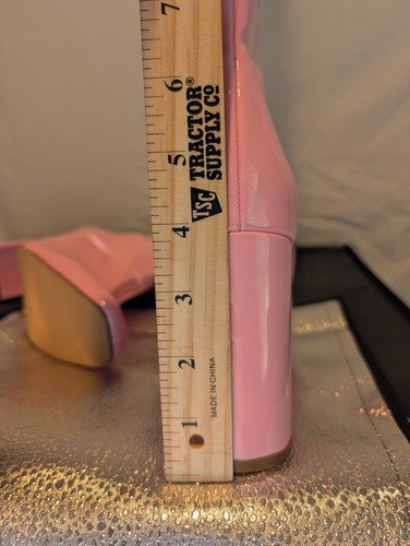 Steve Madden Women's Pink Lynden Patent Mid Calf Booties Size 7.5 - Picture 10 of 11