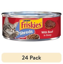 (24 pack) Friskies Shreds With Beef in Gravy, Wet Cat Food, 5.5 oz Can 2.72 per gallon