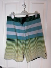 Hurley Phantom Board Shorts Men's 30" Green Stripes Worn Once RRP £99
