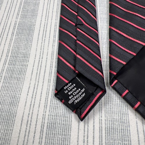 APT9 Black & Pink Striped Neck Tie 58X2-3/4 Necktie #0307 Skinny Tie - Picture 5 of 6