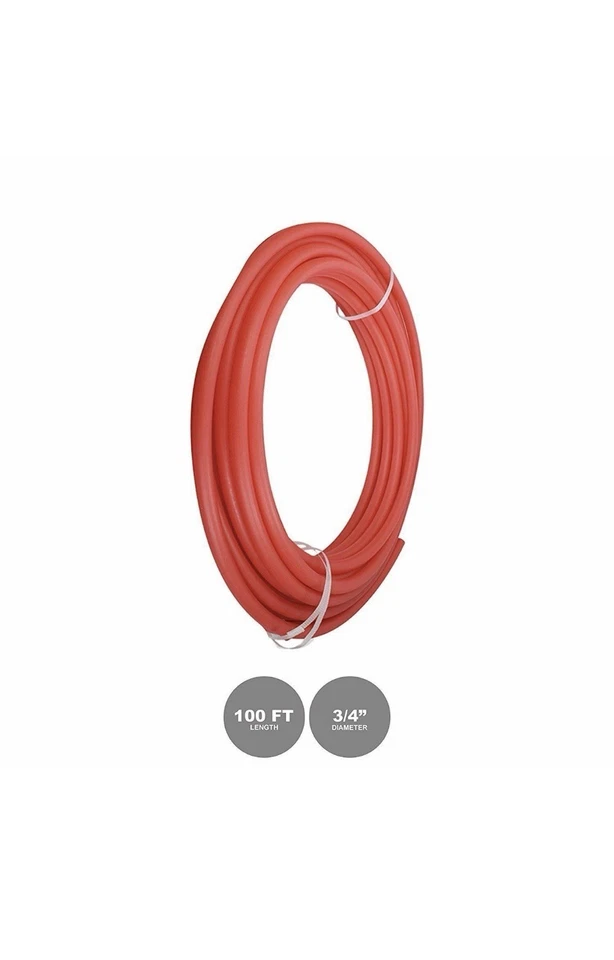 3/4 inch Pex B Pipe 100ft 1 Roll RED Tubing Non-Barrier Radiant Water Plumbing - Image 2 of 2