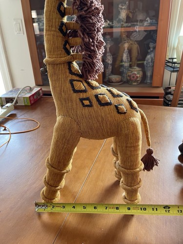 Barbara Sansoni Barefoot (Sri Lanka) Vintage 22” Gold Appliqué Spot Giraffe - Picture 10 of 11