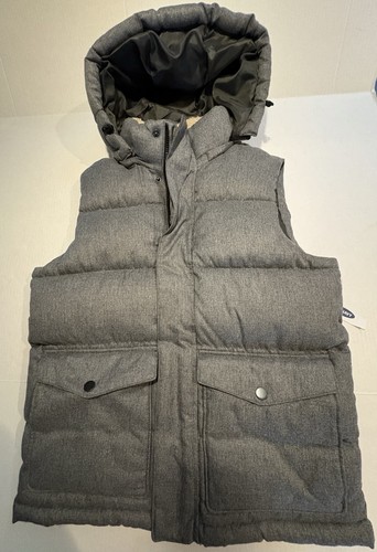 Mens Hooded Small Gray Puffer Vest Old Navy New With Tags - Picture 1 of 11