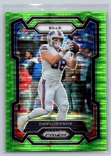 2023 Panini Prizm #28 Dawson Knox Neon Green Pulsar