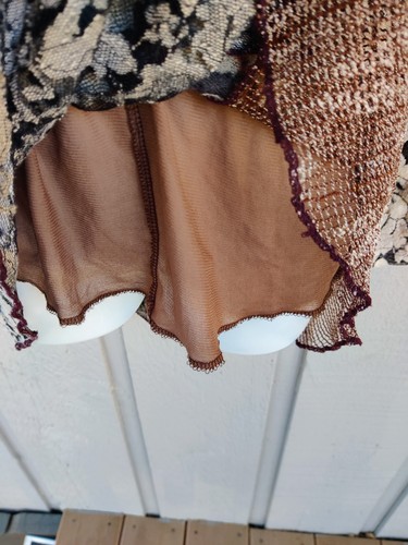 ADORE Brown /Beige /Black Goth Lace Jacket Boho Tunic Dress Top, Size M - Picture 12 of 18