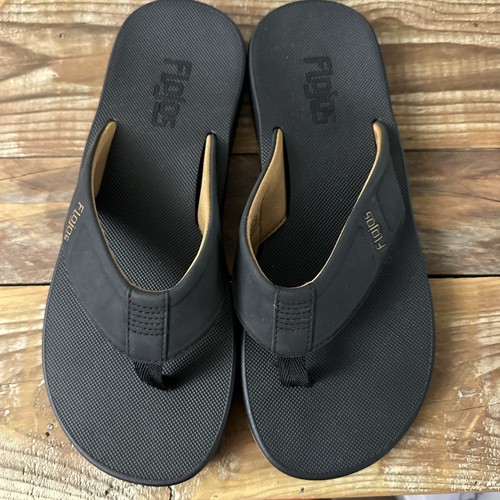 New FLOJOS Men's BAJO Flip Flop Sandals Black Size 10 M Comfort Shoes - Picture 2 of 6