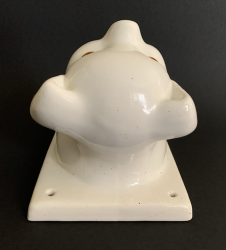 Vtg White Ceramic Pig Head Hook Towel Apron Holder Wall Mount Piglet Farmhouse - Picture 5 of 11