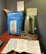 Vintage Western Electric Bell System Avocado Green Rotary Wall Mount Telephone