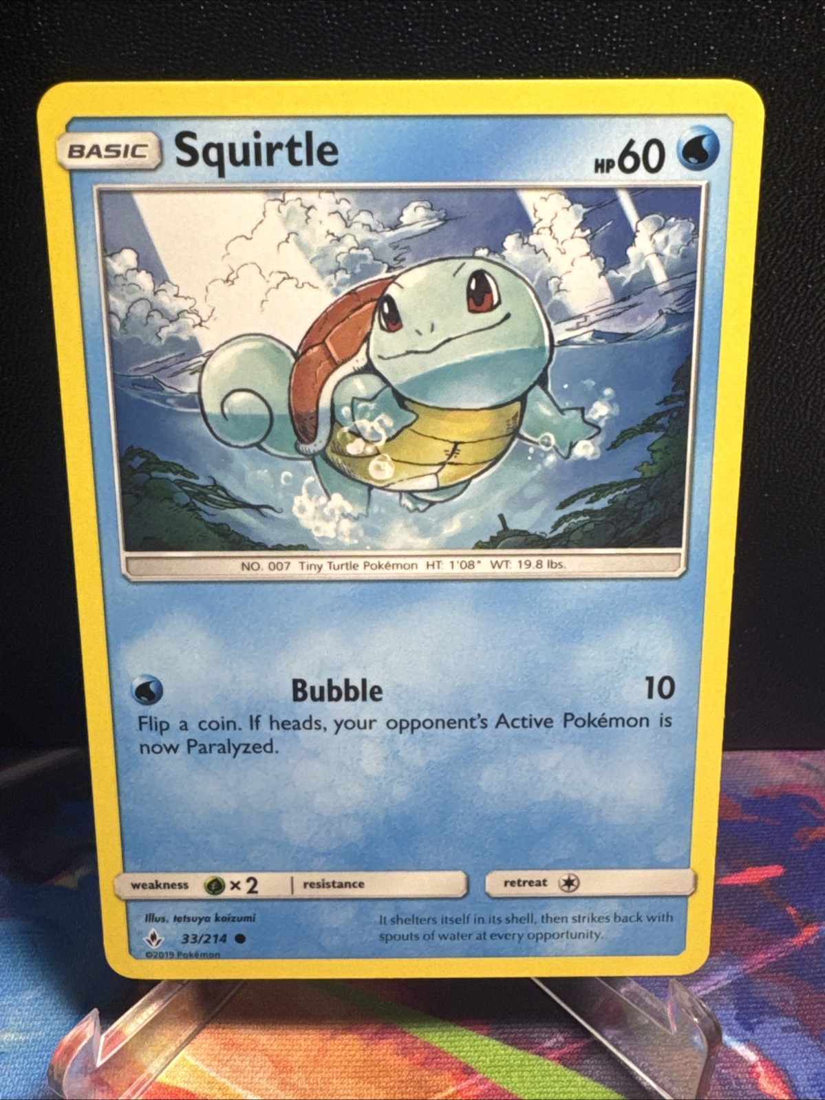 Squirtle 33/214 Sun & Moon Unbroken Bonds Common Pokemon Card Near Mint/Mint