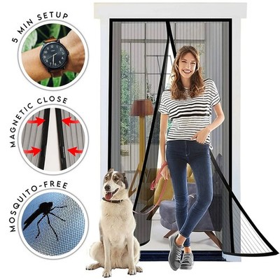 Mosquito Door Net Mesh Screen Bug Pet Patio Hands Free Magnetic Magic Closer USA