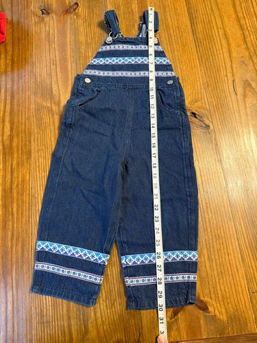 Vintage Kind Wärmer Denim Overall Größe 2T Baumwolle Kleinkind Mädchen Blumenmuster - Bild 2 von 7