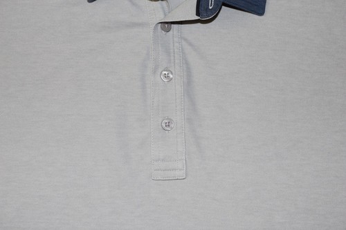 Travis Mathew Poloshirt Herren XL grau mit blauem Kragen Knopf Golf Pima Polyester - Bild 12 von 24