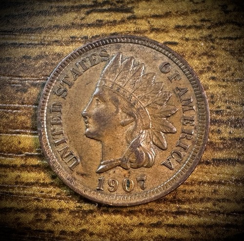 1907 Indian Head Cent Penny volle Freiheit und Schild