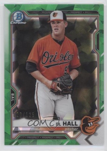 2021 Bowman Sapphire Edition Chrome Prospects Green Refractor /125 DL Hall