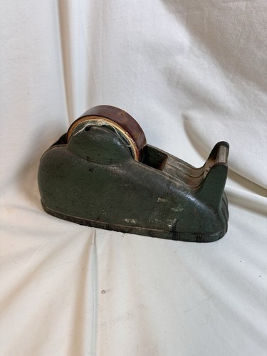 Vintage Scotch Zellulose Klebeband schwerer Gusseisen Spender 3M 30er Jahre grün - Bild 1 von 7