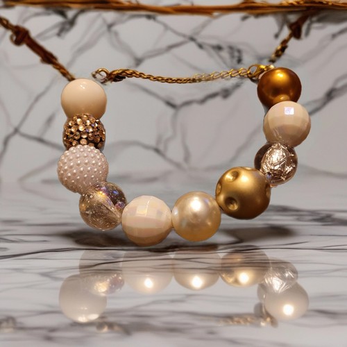 Handgefertigtes buntes Bling große Perlen verstellbares Armband - Bild 2 von 4
