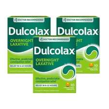  3 Pack Dulcolax Stimulant Laxative Tablets Overnight Relief, 10 ct EXP 6/27
