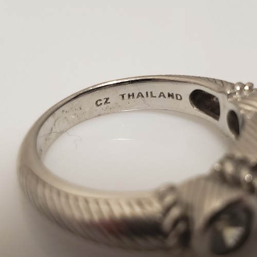 Judith Ripka Ring Sterlingsilber 3 Steine Diamonique Bandgröße 7 - Bild 9 von 10