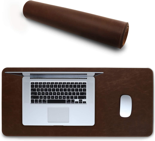 Tapis de souris extensible en cuir - Grand tapis de bureau pour bureau et jeux, écriture lisse - Photo 12/12