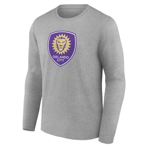 Men's Gray Orlando City SC Official Logo Long Sleeve T-Shirt - Picture 2 of 3