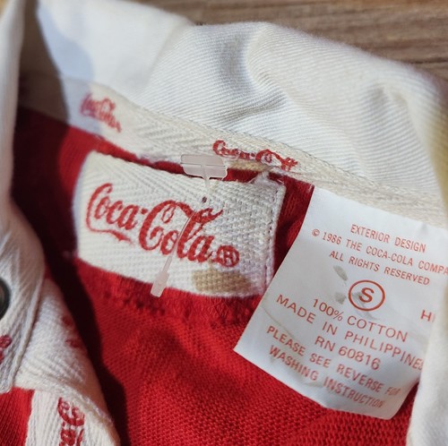 Vintage 80’s Coca Cola Kids Polo SweatShirt Long Sleeve Size Small Collared - Picture 2 of 3