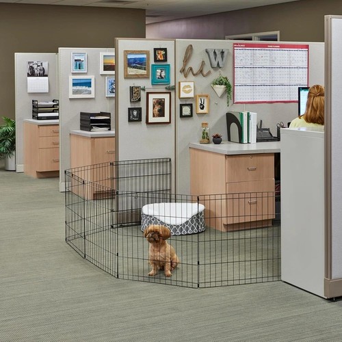 Folding Metal Puppy/Dog Exercise Pen, Indoor/Outdoor Playpen with No Door, Pr... - Picture 3 of 8