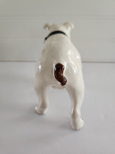 Vintage Porcelain English Bulldog Figurine With Black Collar Mid Century Mod - Picture 5 of 11