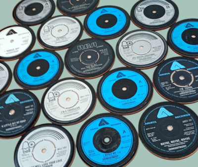SHOWADDYWADDY DRINKS COASTERS Original Upcycled Vinyl Singles Vinyl Records