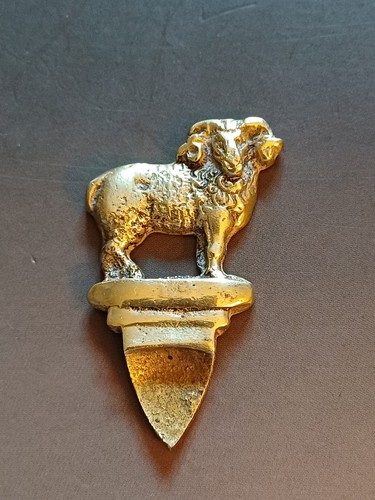 Antique Brass Victorian Cheese Marker In The Form Of A Ram