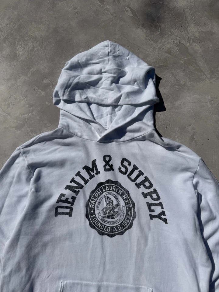Sudadera con capucha blanca para hombre talla L Denim Supply Ralph Lauren de colección Foto 3 de 4
