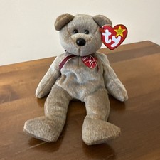 Ty Beanie Baby  1999 Signature Bear  Brown Teddy Bear with Red Heart Emblem